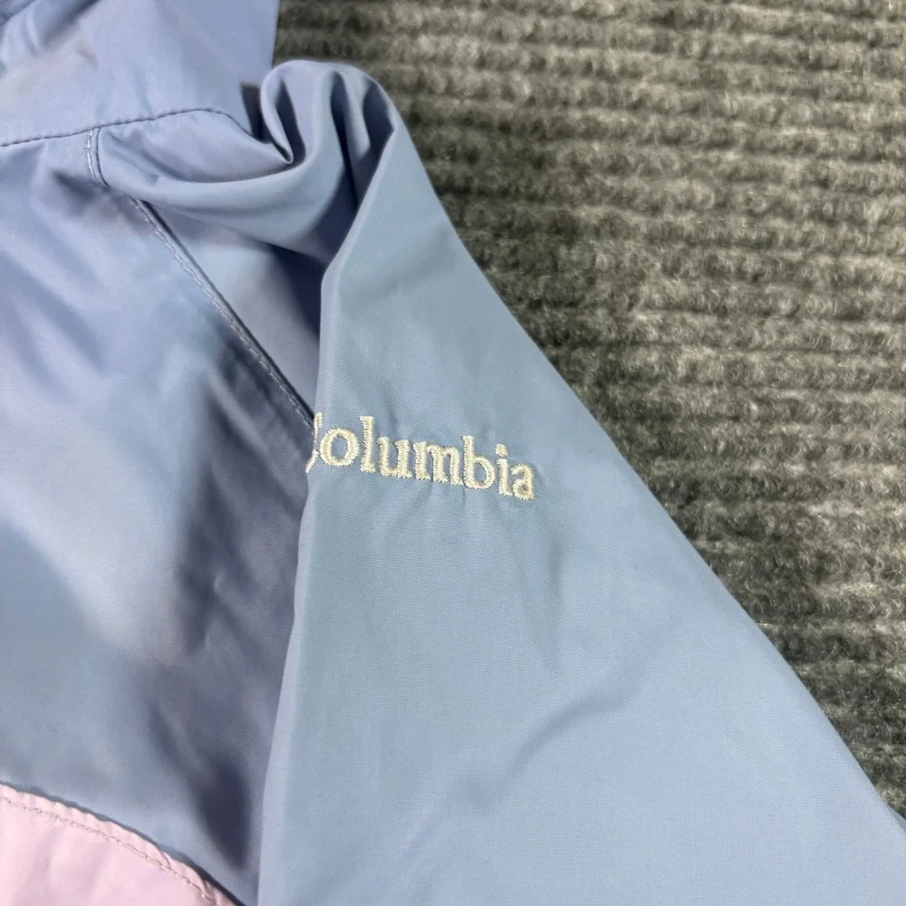 Columbia Kids Blue Pink Animal Ear Hooded Full Zip Windbreaker Jacket 4T